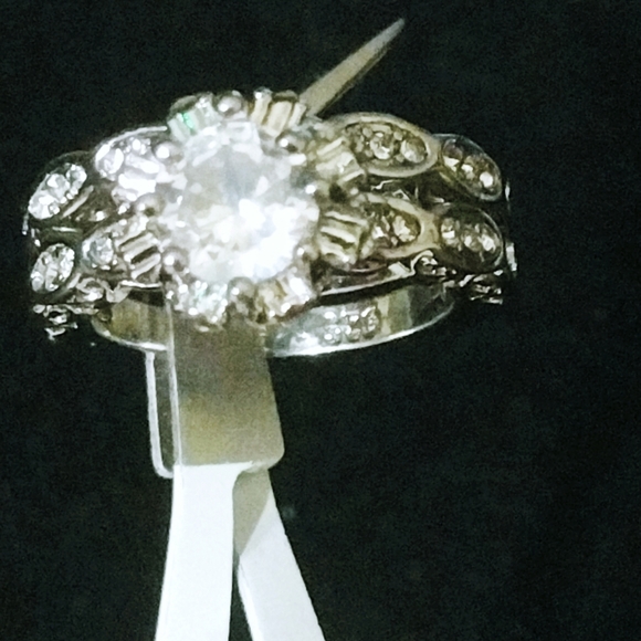 S925 2pc CZ wedding anniversary engagement set - Picture 5 of 14